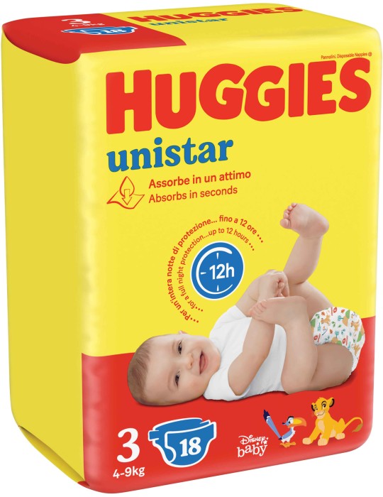 HUGGIES        PANN UNISTAR   4 9KG X18