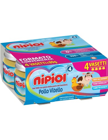 NIPIOL OMOGENIZZATO VITELLO E POLLO 4X80GR