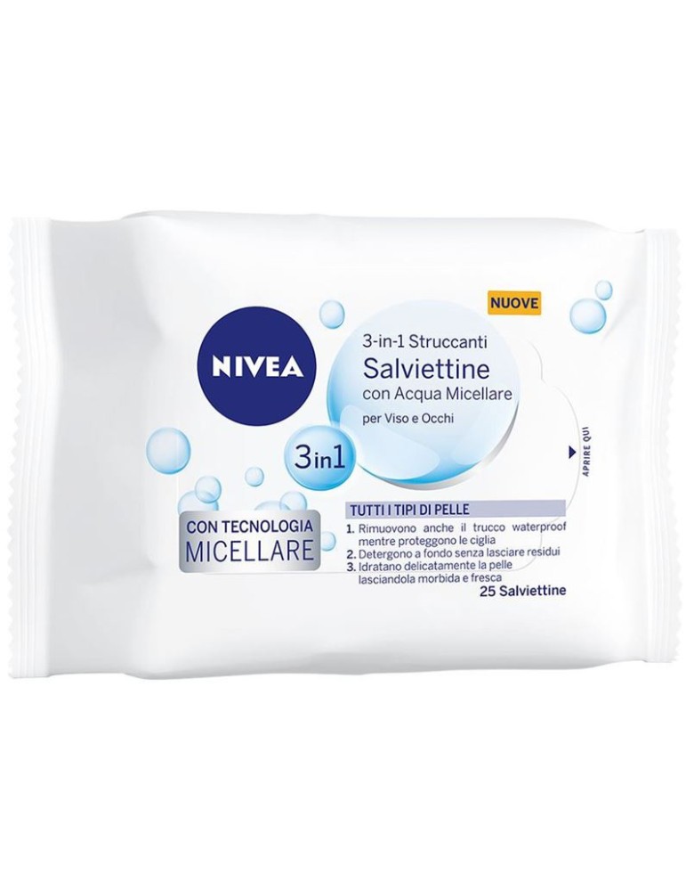NIVEA SALVIETTINE  STRUCCANTI X25 ACQUA MICELLARE