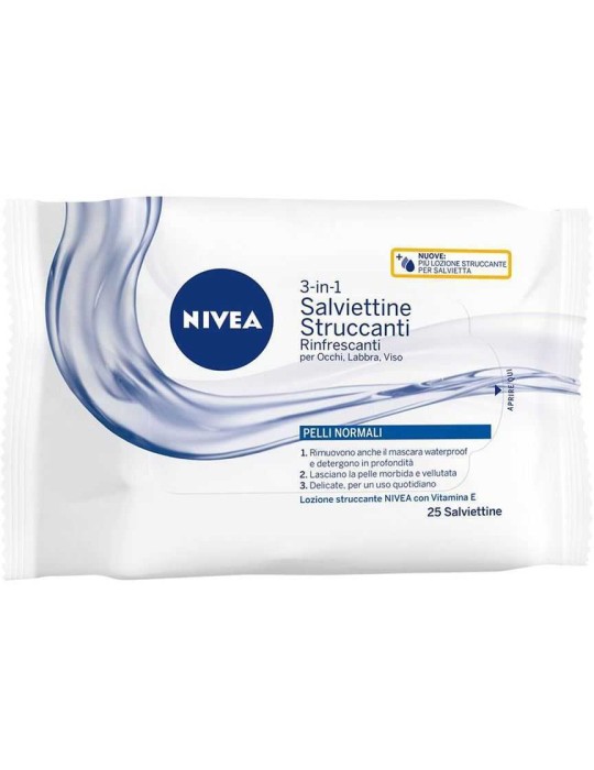 NIVEA SALVIETTINE  STRUCCANTI X25 RINFRESCANTI PELLI NORMALI