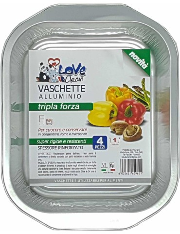 LOVE CONTENITORE ALLUMINIO TRIPLA FORZA 1 PORZ. 4PZ